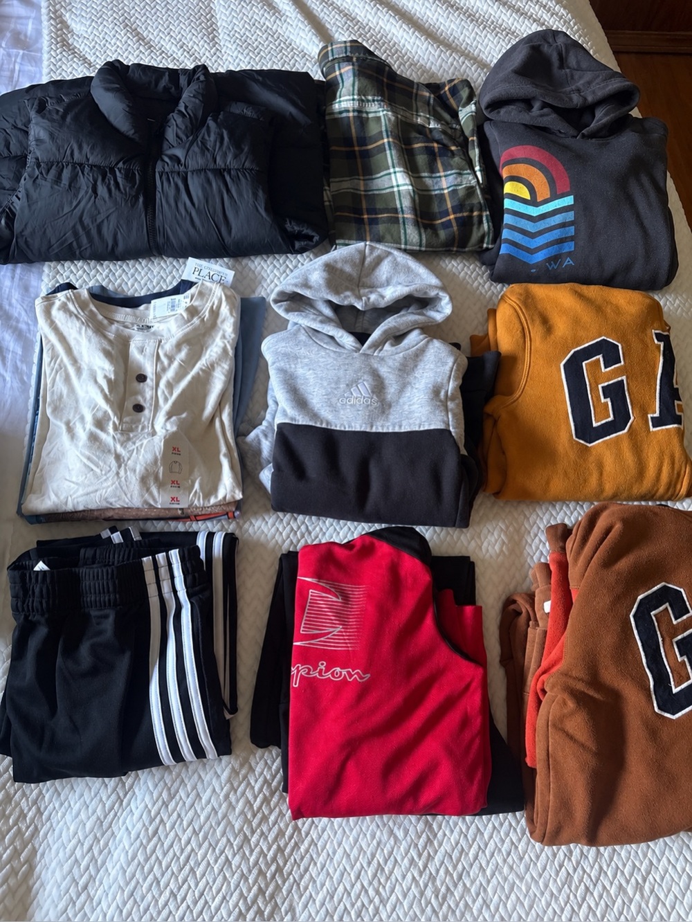 Boys Fall/Winter Clothing Lot L/XL — Gap, Adidas, Old Navy & Champion